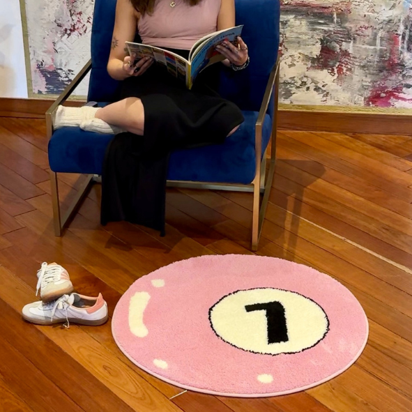 Pink Seven Ball Rug