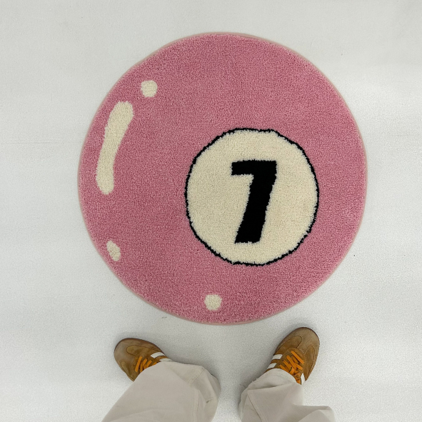 Pink Seven Ball Rug