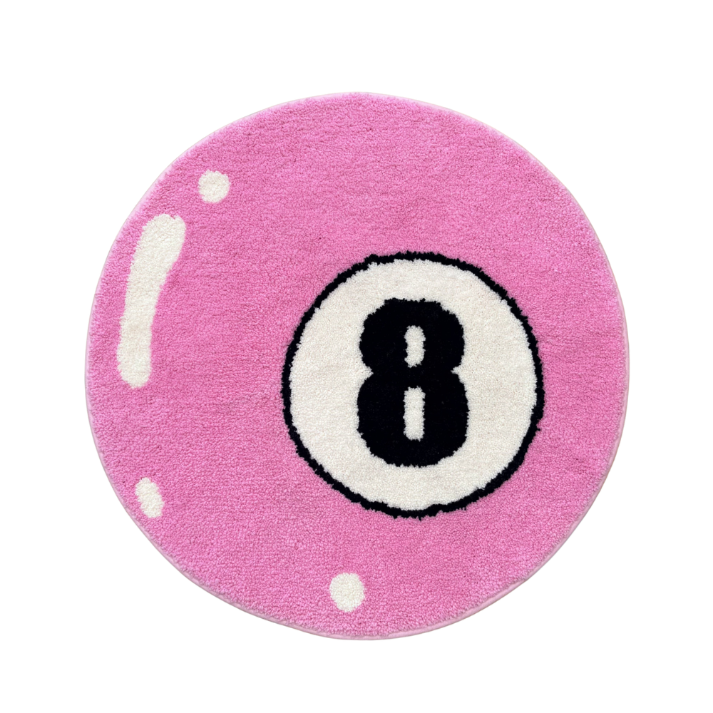 Pink 8 Ball Rug