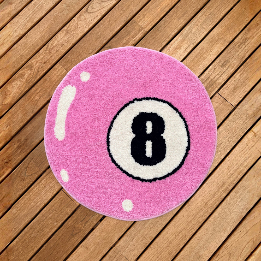 Pink 8 Ball Rug
