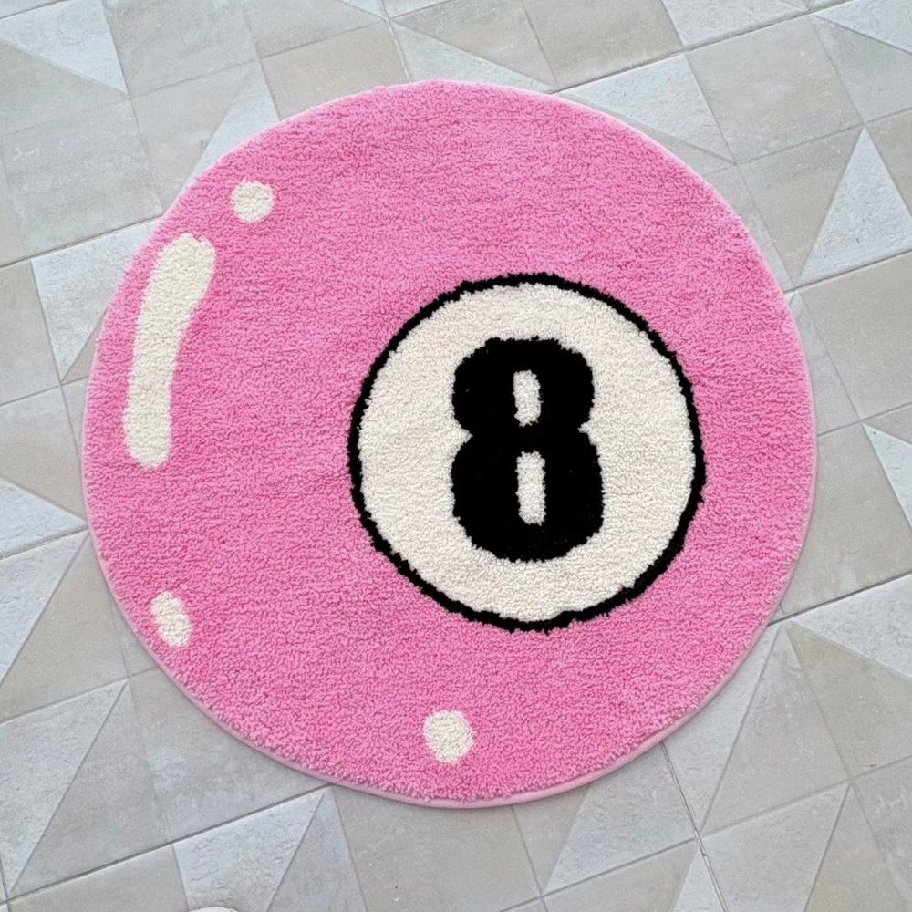 Pink 8 Ball Rug